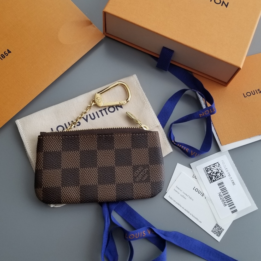 Louis Vuitton Key Pouch Clefts Damier Ebene Historic Signature Print